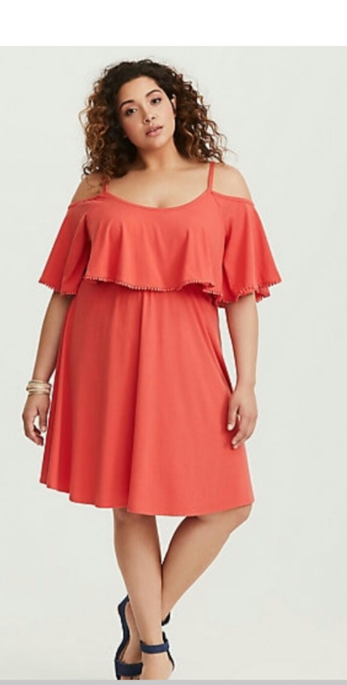 Torrid cold shoulder jersey skater dress